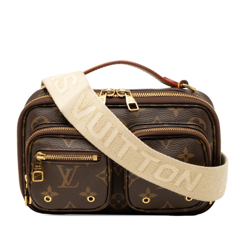 Louis Vuitton Monogram Utility Crossbody 2way Shoulder Bag Brown Leather